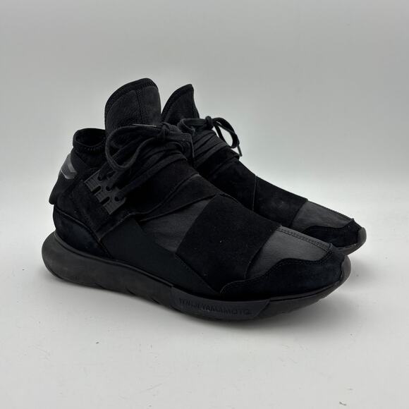 Y-3 Yohji Yamamoto Adidas Qasa High Triple Black Shoes Sneakers Men's 9.5